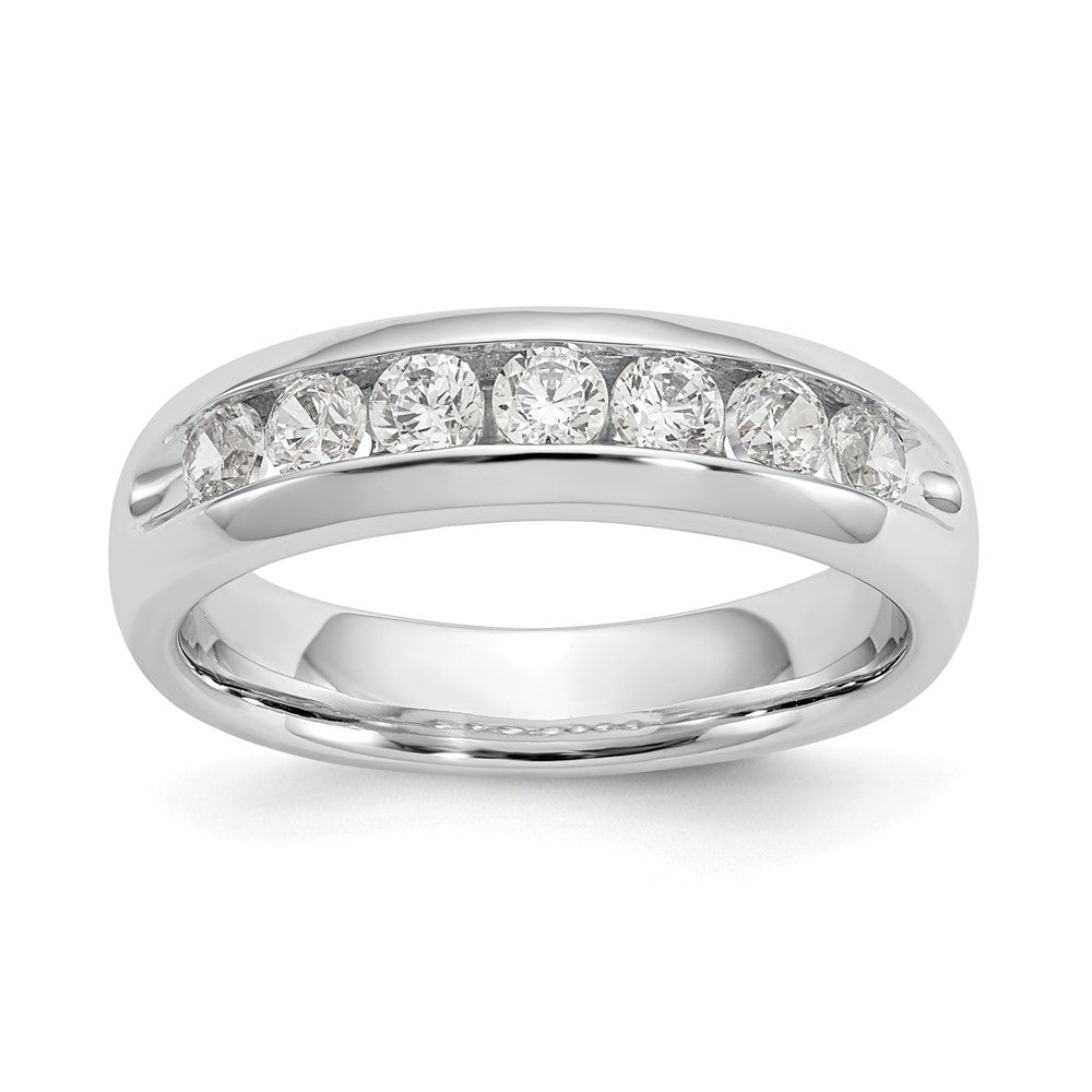 14K White Gold 7-Stone 5/8 carat Round Diamond Complete Channel Band