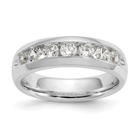 Load image into Gallery viewer, 14K White Gold 7-Stone 3/4 carat Round Diamond Complete Channel Band

