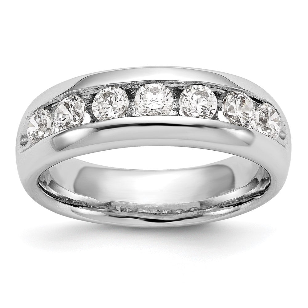 14K White Gold 7-Stone 1 carat Round Diamond Complete Channel Band