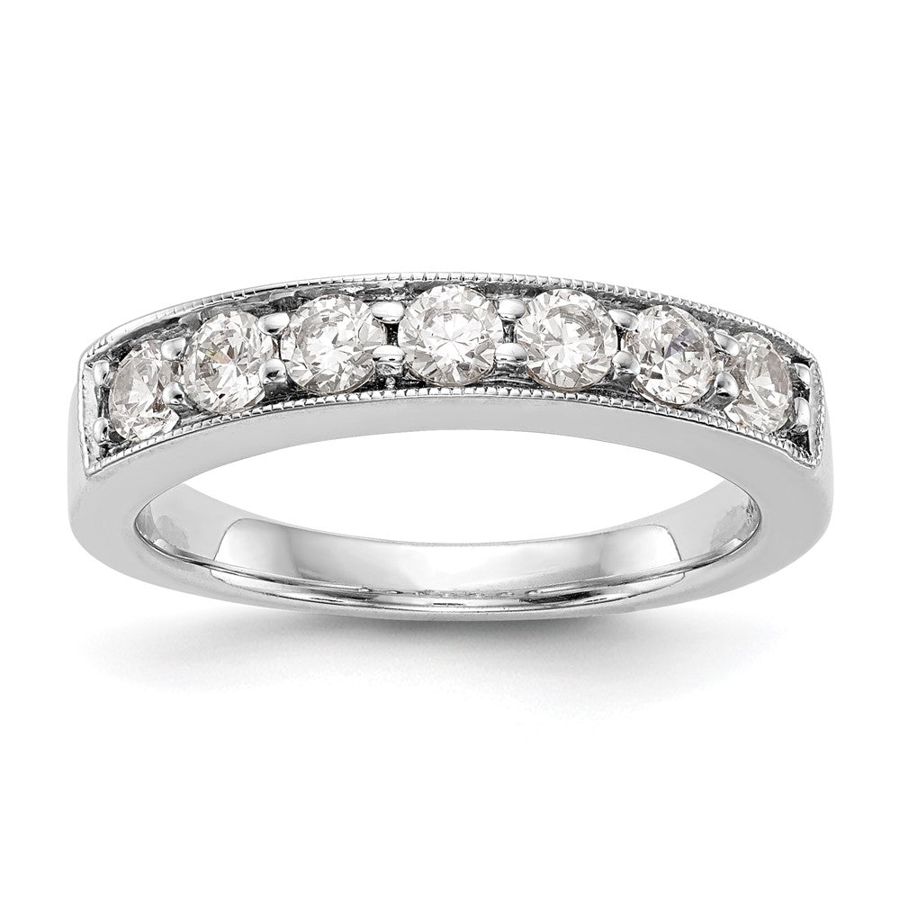 14K White Gold 7-Stone 3/4 carat Round Diamond Complete Channel Band