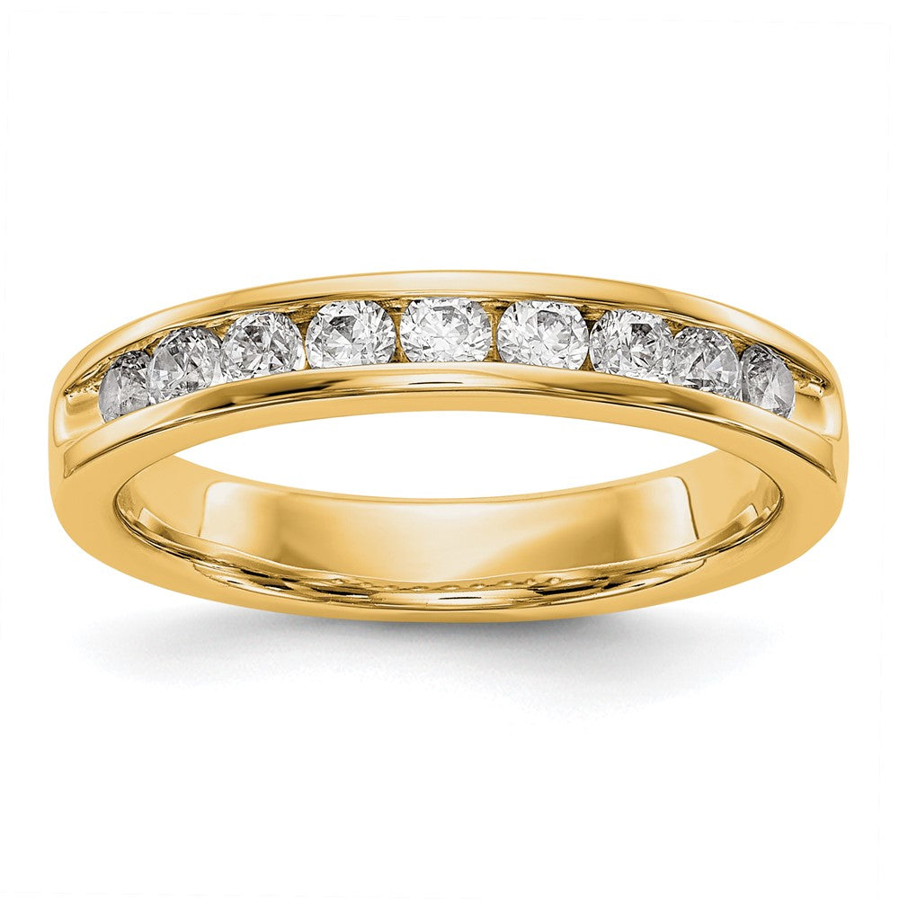 14K Yellow Gold 9-Stone Diamond Channel Band - A4 Diamonds SI1/SI2 G-I