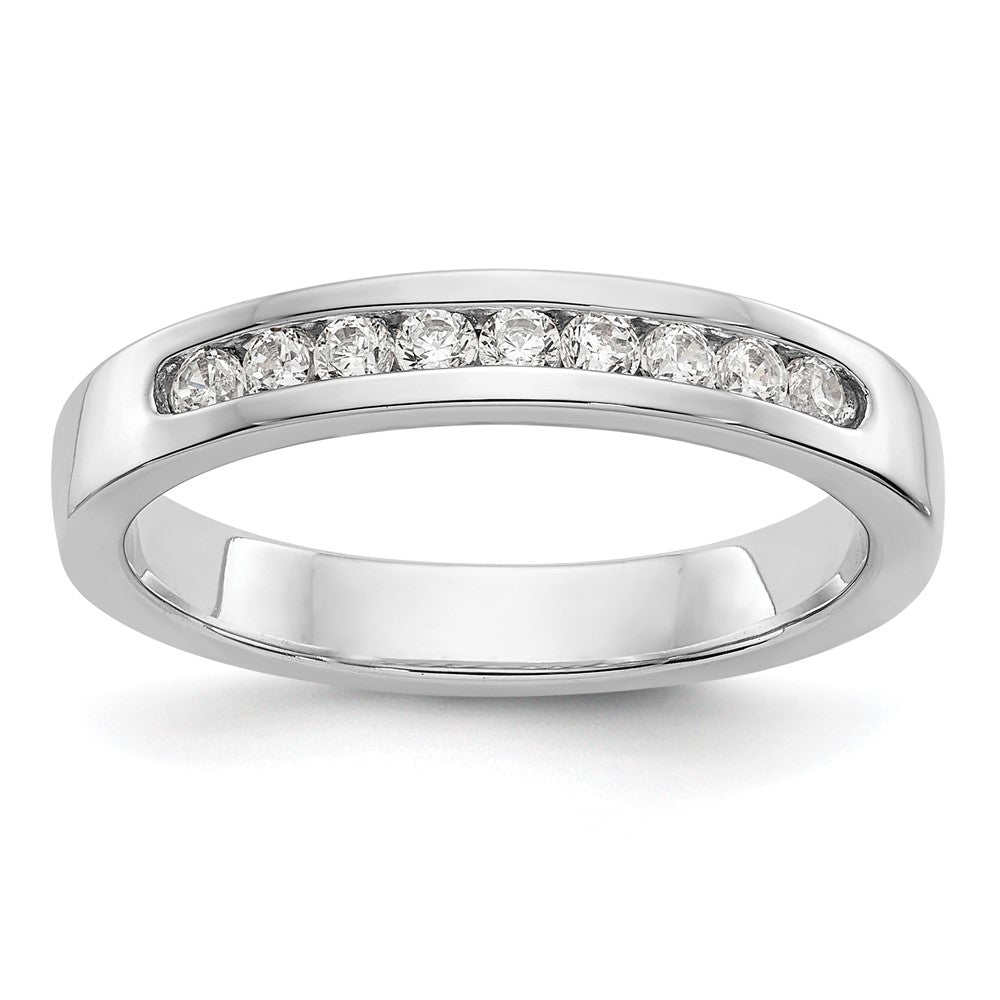 Platinum 9-Stone 1/4 carat Round Diamond Complete Channel Band