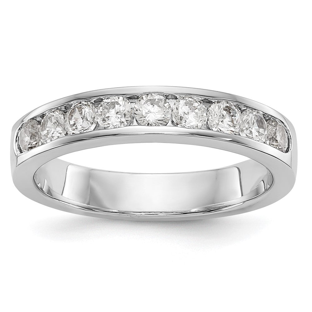 Platinum 9-Stone 3/4 carat Round Diamond Complete Channel Band