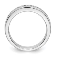Load image into Gallery viewer, 14K White Gold 9-Stone CZ Channel Band
