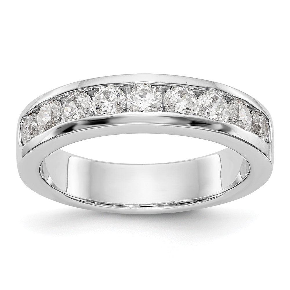 14K White Gold 9-Stone Diamond Channel Band