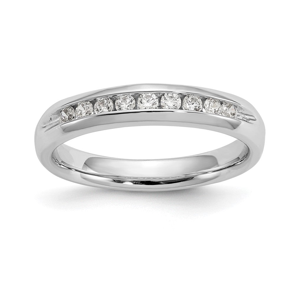 14K White Gold 9-Stone 1/5 carat Round Diamond Complete Channel Band