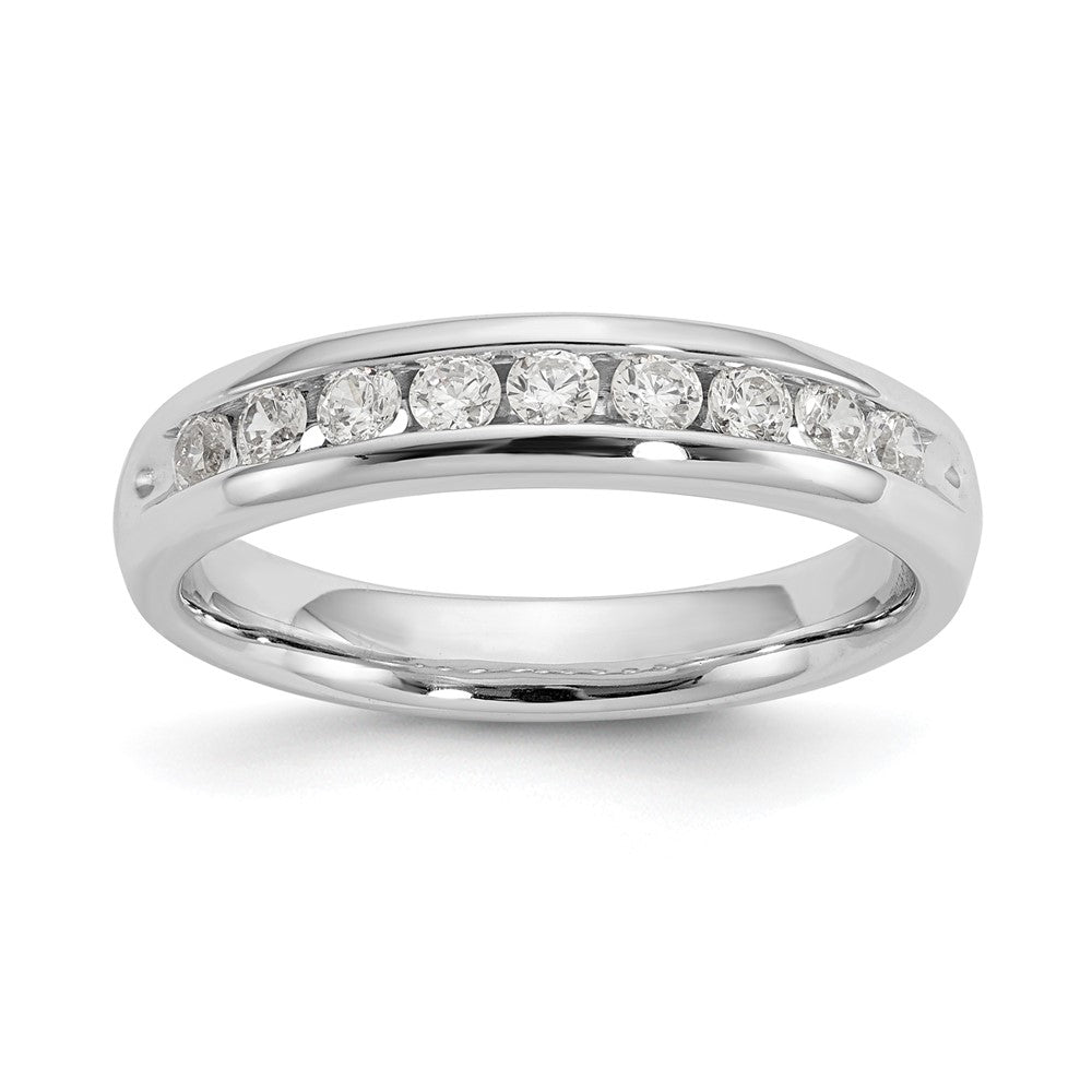 14K White Gold 9-Stone 3/8 carat Round Diamond Complete Channel Band
