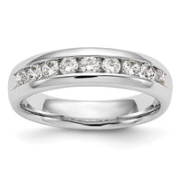 Load image into Gallery viewer, 14K White Gold 9-Stone 3/4 carat Round Diamond Complete Channel Band
