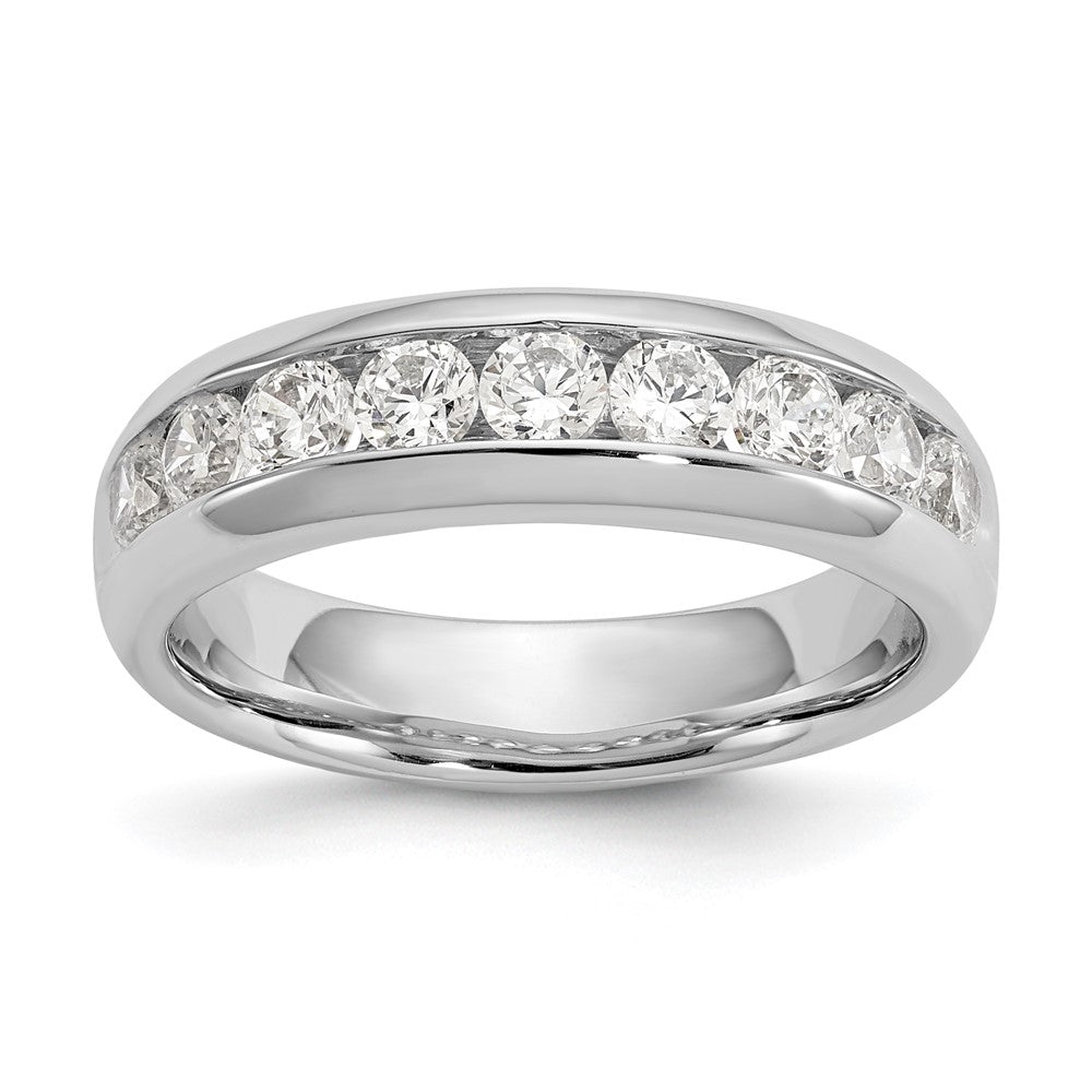 14K White Gold 9-Stone 1 carat Round Diamond Complete Channel Band