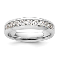 Load image into Gallery viewer, 14K White Gold 9-Stone 3/4 carat Round Diamond Complete Channel Band
