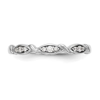 Load image into Gallery viewer, 14K White Gold Twist 1/15 carat Diamond Complete Wedding Band
