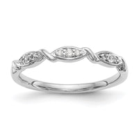 Load image into Gallery viewer, 14K White Gold Twist 1/15 carat Diamond Complete Wedding Band
