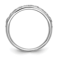 Load image into Gallery viewer, 14K White Gold Leaf Design 1/20 carat Diamond Complete Wedding Band
