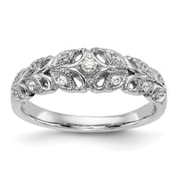 Load image into Gallery viewer, 14K White Gold Leaf Design 1/10 carat Complete Diamond Band
