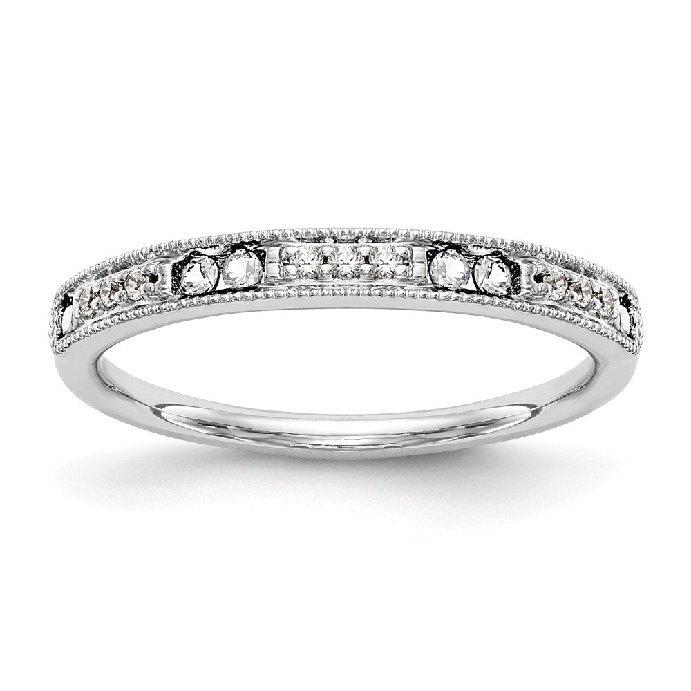 14K White Gold 1/6 carat Diamond Complete Wedding Band