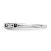 Load image into Gallery viewer, 14k White Gold 1/20 carat Diamond and Sapphire Complete Wedding Band

