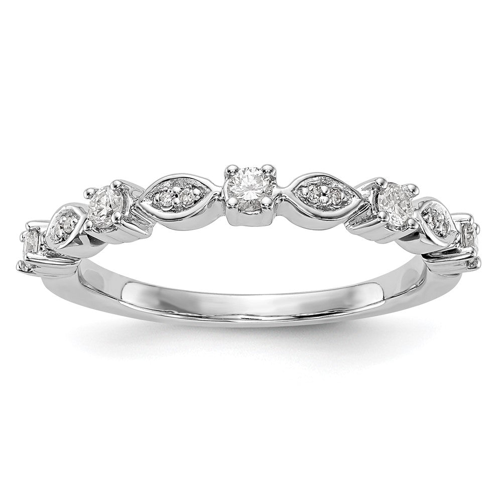 14K White Gold 1/4 carat Diamond Complete Wedding Band