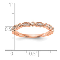 Load image into Gallery viewer, 14K Rose Gold 1/15 carat Diamond Complete Wedding Band
