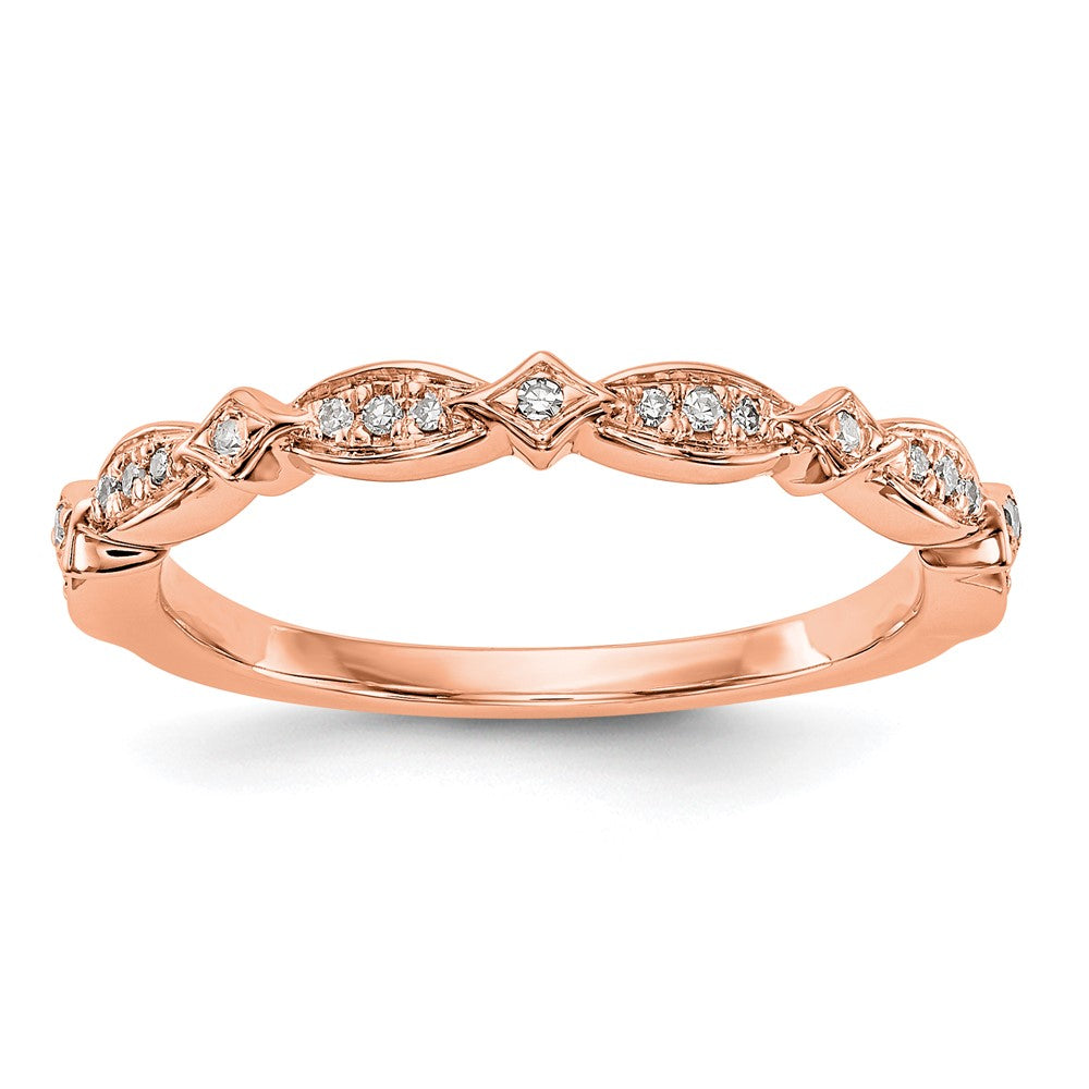 14K Rose Gold 1/15 carat Diamond Complete Wedding Band