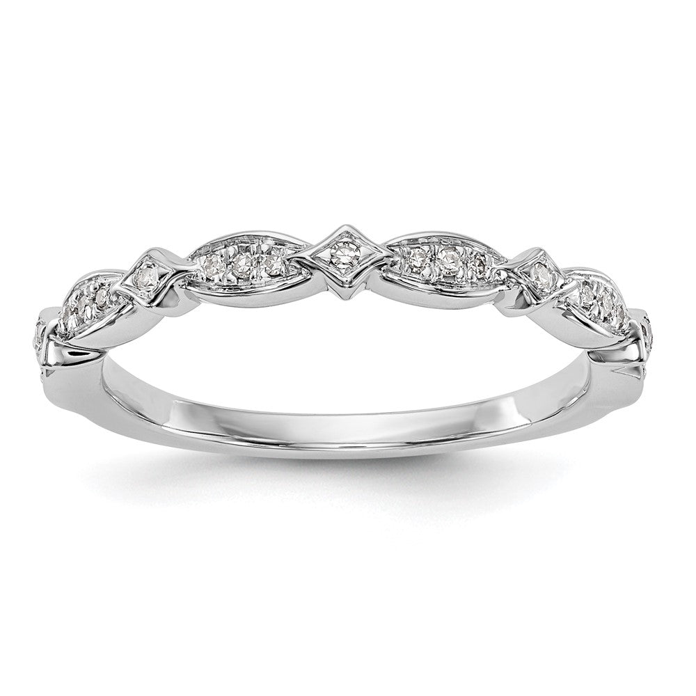 14K White Gold 1/15 carat Diamond Complete Wedding Band