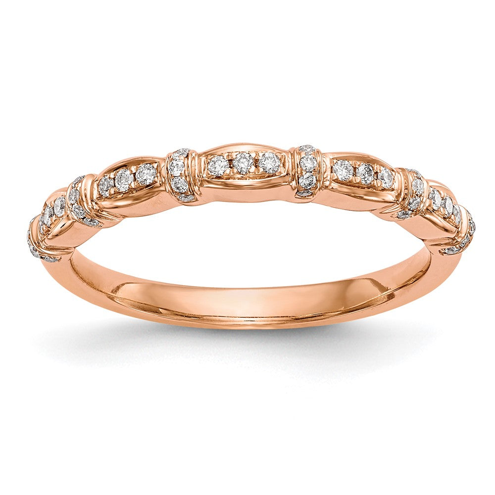 14K Rose Gold 1/6 carat Diamond Complete Wedding Band