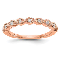 Load image into Gallery viewer, 14K Rose Gold 1/10 carat Diamond Complete Wedding Band
