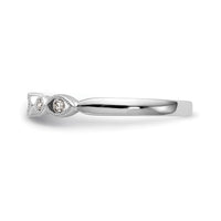 Load image into Gallery viewer, 14K White Gold Twist 1/8 carat Diamond Complete Wedding Band
