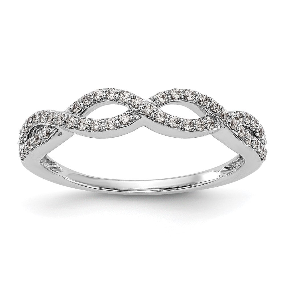 14K White Gold Twist Design 1/4 carat Complete Diamond Band