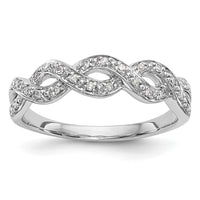 Load image into Gallery viewer, 14K White Gold Twist Design 1/10 carat Complete Diamond Band
