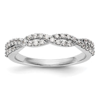 Load image into Gallery viewer, 14K White Gold Twist Design 1/3 carat Complete Diamond Band
