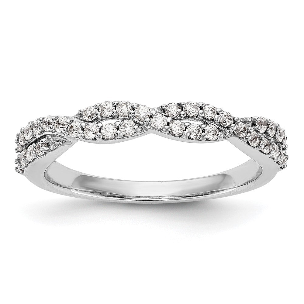 14K White Gold Twist Design 1/3 carat Complete Diamond Band