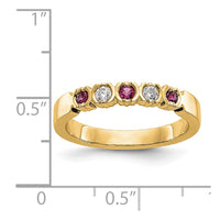 Load image into Gallery viewer, 14k Yellow Gold 1/10 carat Diamond and Ruby Complete Band
