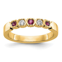 Load image into Gallery viewer, 14k Yellow Gold 1/10 carat Diamond and Ruby Complete Band
