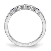 Load image into Gallery viewer, 14k White Gold 1/10 carat Diamond and Blue Sapphire Complete Band
