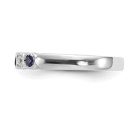 Load image into Gallery viewer, 14k White Gold 1/10 carat Diamond and Blue Sapphire Complete Band
