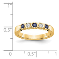 Load image into Gallery viewer, 14k Yellow Gold 1/10 carat Diamond and Blue Sapphire Complete Band
