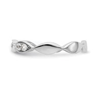 Load image into Gallery viewer, 14K White Gold Twist 1/5 carat Diamond Complete Wedding Band
