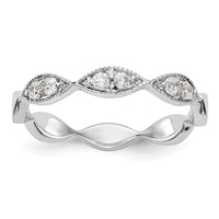 Load image into Gallery viewer, 14K White Gold Twist 1/5 carat Diamond Complete Wedding Band
