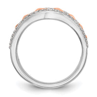 Load image into Gallery viewer, 14K White and Rose Gold Twist Design 3/4 carat Complete Diamond Band
