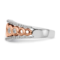 Load image into Gallery viewer, 14K White and Rose Gold Twist Design 3/4 carat Complete Diamond Band
