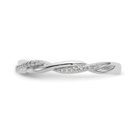 Load image into Gallery viewer, 14K White Gold Twist Design 1/8 carat Complete Diamond Band

