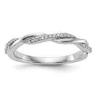 Load image into Gallery viewer, 14K White Gold Twist Design 1/8 carat Complete Diamond Band
