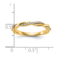 Load image into Gallery viewer, 14K Yellow Gold Twist Design 1/8 carat Complete Diamond Band

