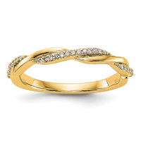 Load image into Gallery viewer, 14K Yellow Gold Twist Design 1/8 carat Complete Diamond Band
