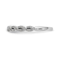 Load image into Gallery viewer, 14K White Gold Twist Design 1/6 carat Complete Diamond Band
