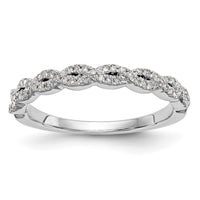 Load image into Gallery viewer, 14K White Gold Twist Design 1/6 carat Complete Diamond Band
