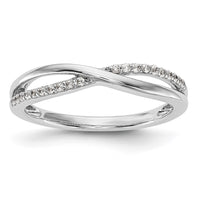 Load image into Gallery viewer, 14K White Gold Twist Design 1/10 carat Complete Diamond Band
