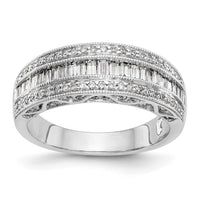 Load image into Gallery viewer, 14K White Gold 3/4 carat Baguette/Round Diamond Complete Band
