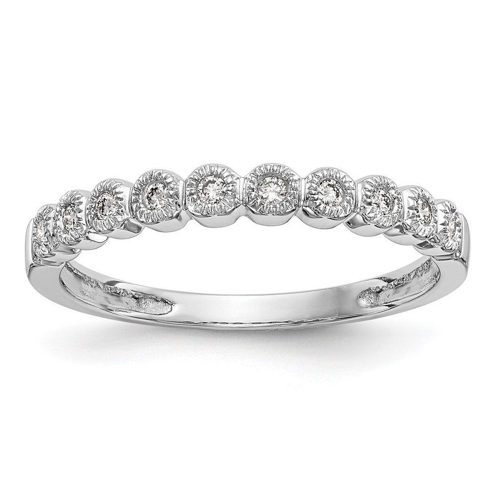 14K White Gold Bezel-set 1/10 carat Complete Diamond Band