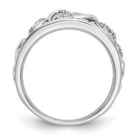 Load image into Gallery viewer, 14K White Gold Swirled 1/6 carat Complete Diamond Band
